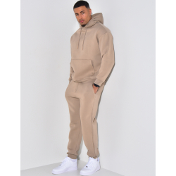 Plain fleece trousers and hoodie set Plain fleece trousers and hoodie set