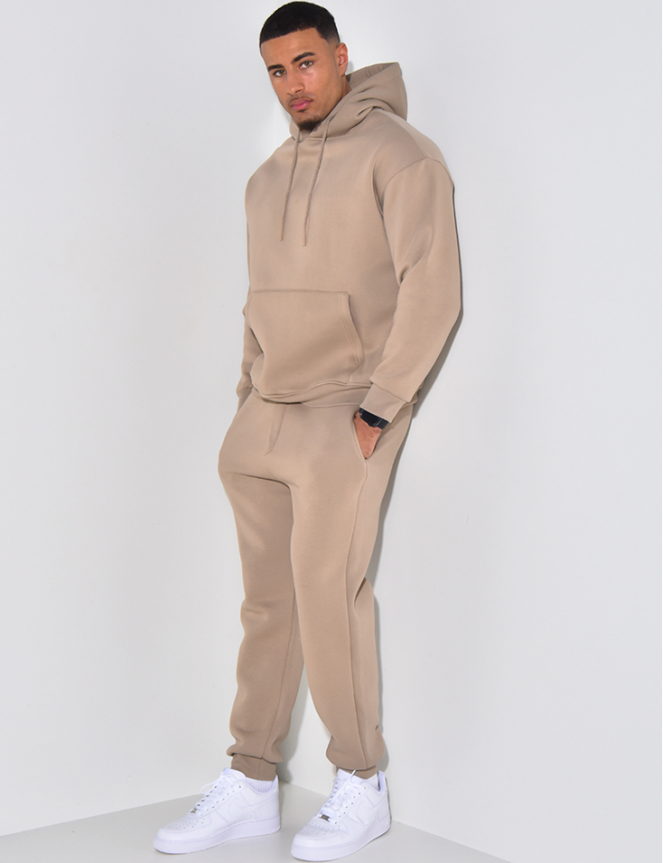Plain fleece trousers and hoodie set Plain fleece trousers and hoodie set