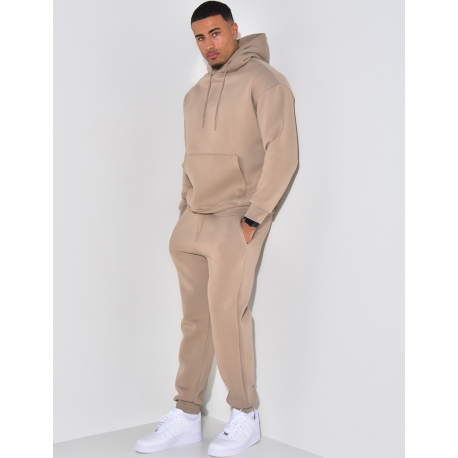 Plain fleece trousers and hoodie set Plain fleece trousers and hoodie set