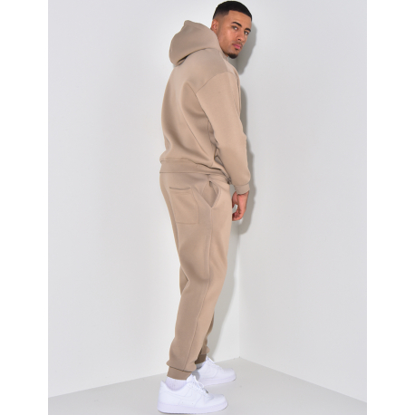 Plain fleece trousers and hoodie set Plain fleece trousers and hoodie set