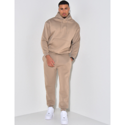 Plain fleece trousers and hoodie set Plain fleece trousers and hoodie set