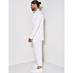 Round-neck trousers and shirt set