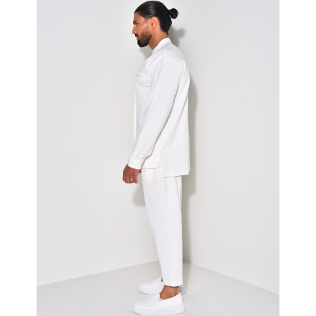 Round-neck trousers and shirt set