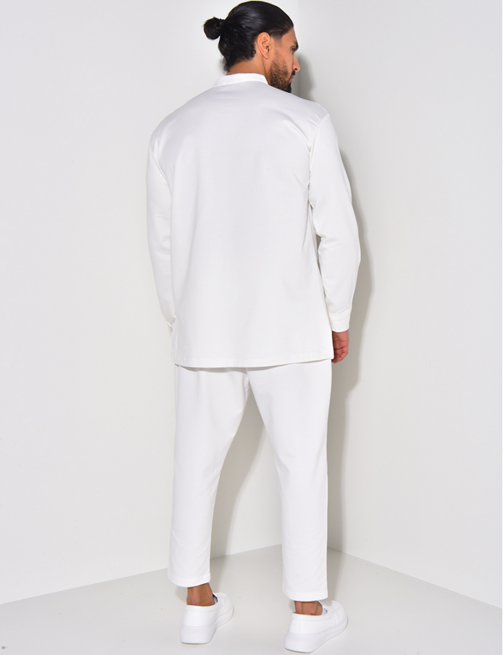 Round-neck trousers and shirt set