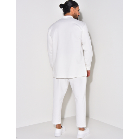 Round-neck trousers and shirt set