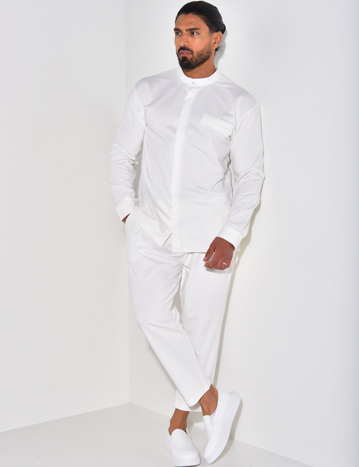 Round-neck trousers and shirt set