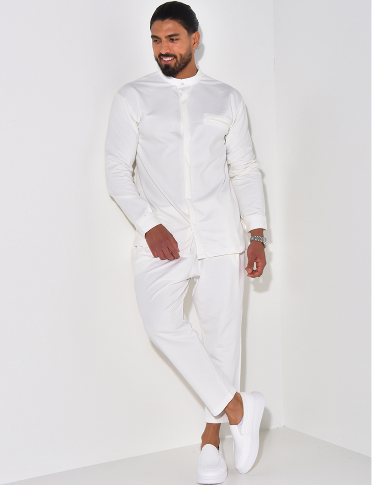 Round-neck trousers and shirt set