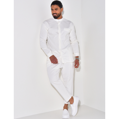 Round-neck trousers and shirt set