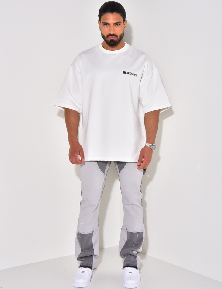 Jeans bi-color à empiècements Jeans bi-color à empiècements