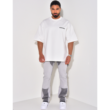 Jeans bi-color à empiècements Jeans bi-color à empiècements