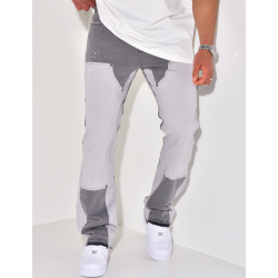 Jeans bi-color à empiècements Jeans bi-color à empiècements