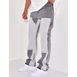 Jeans bi-color à empiècements Jeans bi-color à empiècements