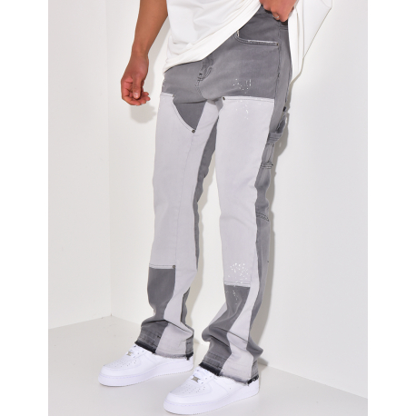 Jeans bi-color à empiècements Jeans bi-color à empiècements