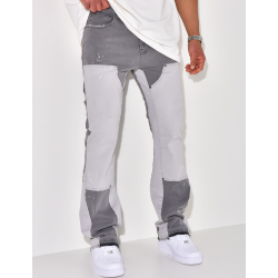 Jeans bi-color à empiècements Jeans bi-color à empiècements