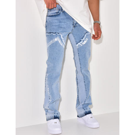 Tapered jeans with paint spots