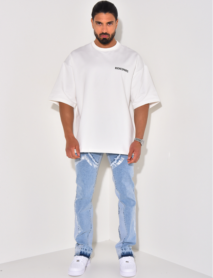 Jeans effilé à taches de peinture Jeans effilé à taches de peinture