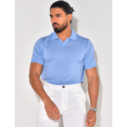 Ribbed polo shirt, short sleeves Ribbed polo shirt, short sleeves