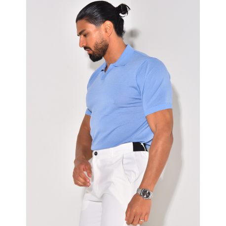 Ribbed polo shirt, short sleeves Ribbed polo shirt, short sleeves