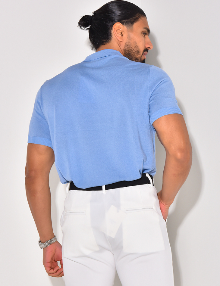 Ribbed polo shirt, short sleeves Ribbed polo shirt, short sleeves