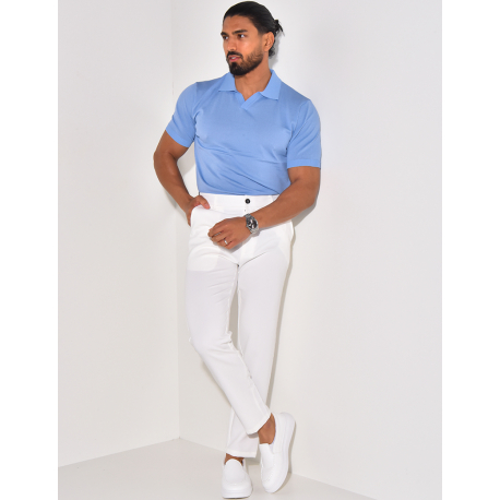 Ribbed polo shirt, short sleeves Ribbed polo shirt, short sleeves