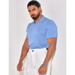 Ribbed polo shirt, short sleeves Ribbed polo shirt, short sleeves
