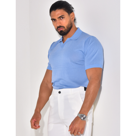 Ribbed polo shirt, short sleeves Ribbed polo shirt, short sleeves