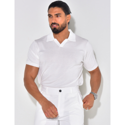  Ribbed polo shirt, short sleeves