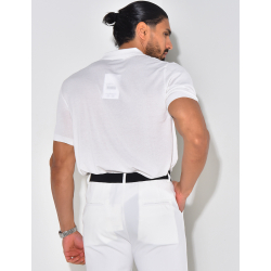  Ribbed polo shirt, short sleeves