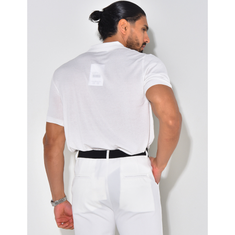  Ribbed polo shirt, short sleeves