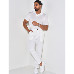  Ribbed polo shirt, short sleeves