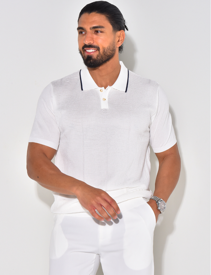 Texturiertes Poloshirt