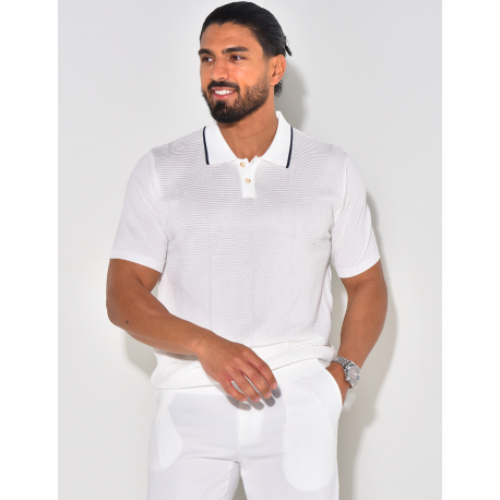 Texturiertes Poloshirt