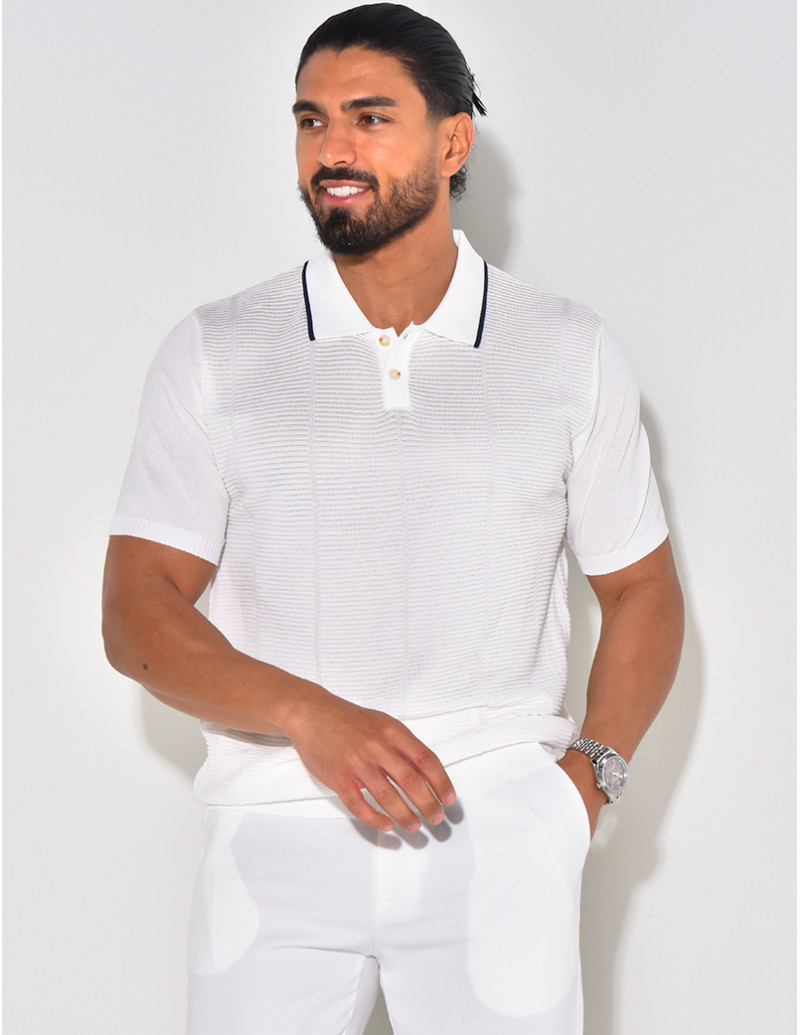 Texturiertes Poloshirt