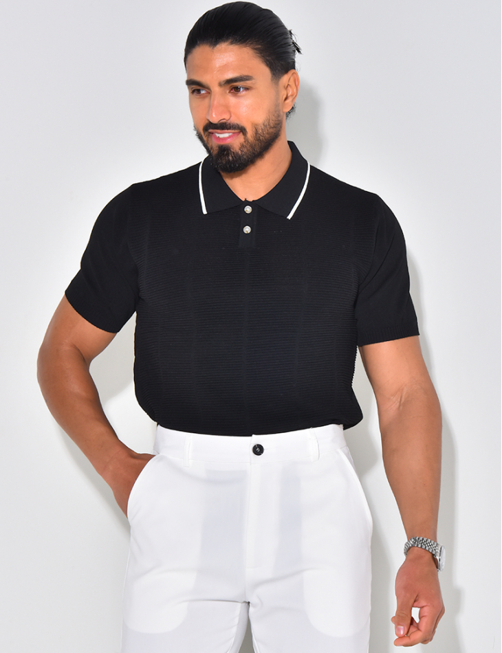 Texturiertes Poloshirt