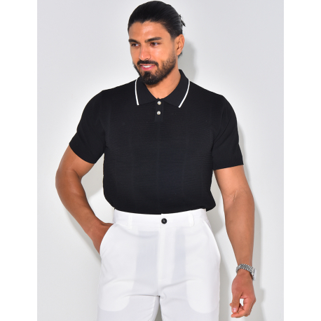 Texturiertes Poloshirt