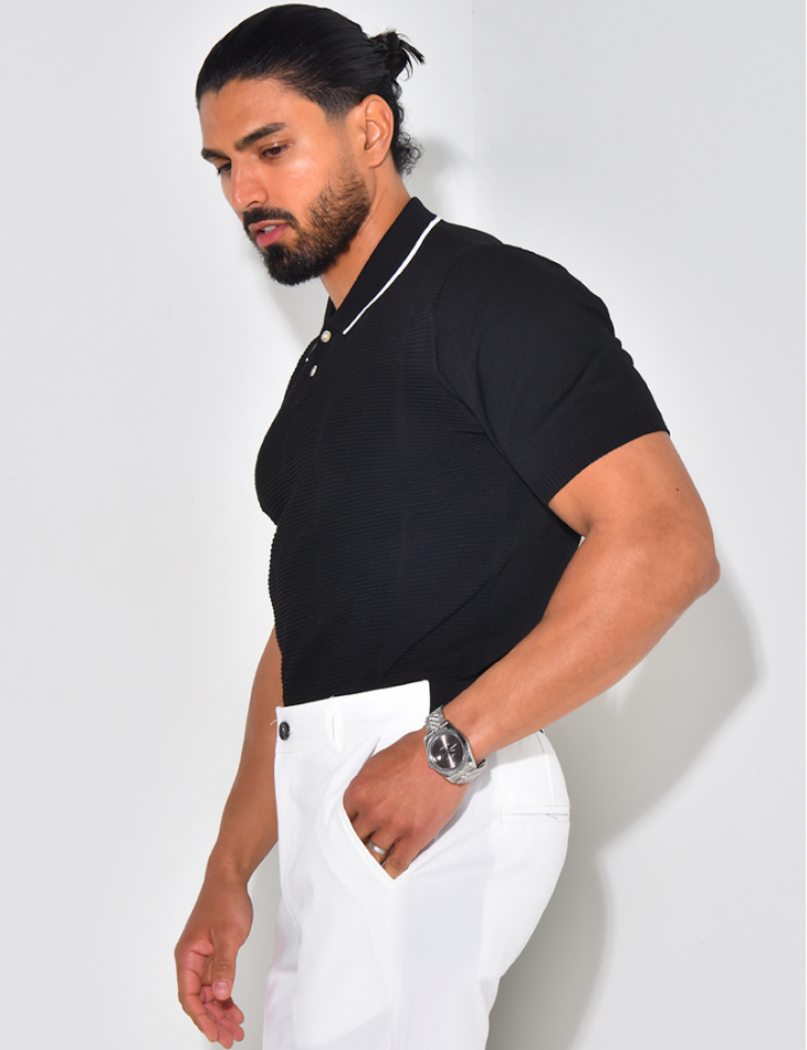 Texturiertes Poloshirt