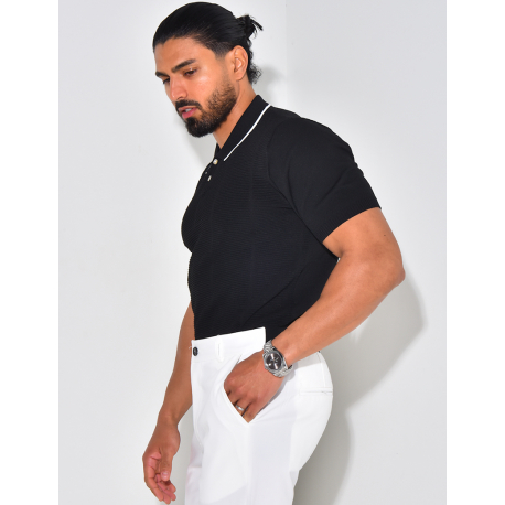 Texturiertes Poloshirt