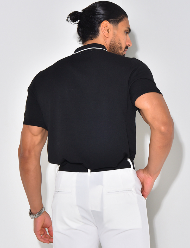 Texturiertes Poloshirt