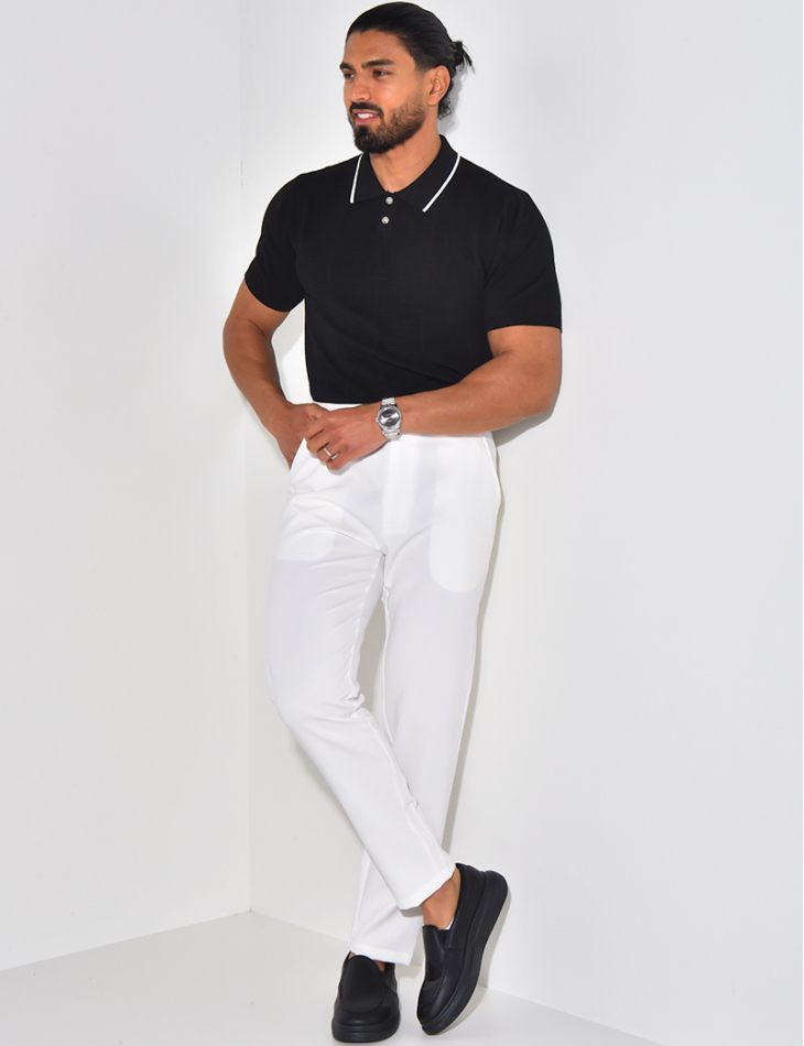 Texturiertes Poloshirt