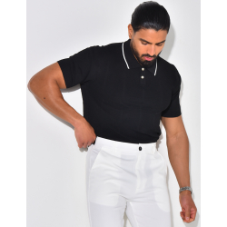 Texturiertes Poloshirt