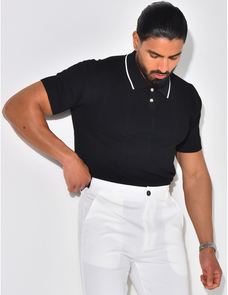 Texturiertes Poloshirt