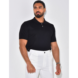 Geripptes Poloshirt mit kurzen Ärmeln