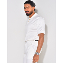 Geripptes Poloshirt mit kurzen Ärmeln