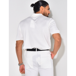 Geripptes Poloshirt mit kurzen Ärmeln