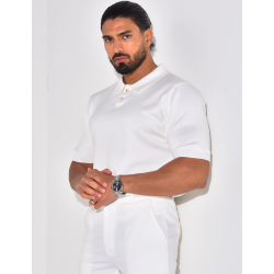 Geripptes Poloshirt mit kurzen Ärmeln