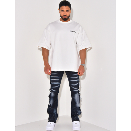 Jeans with yoke and paint stains   Jeans with yoke and paint stains