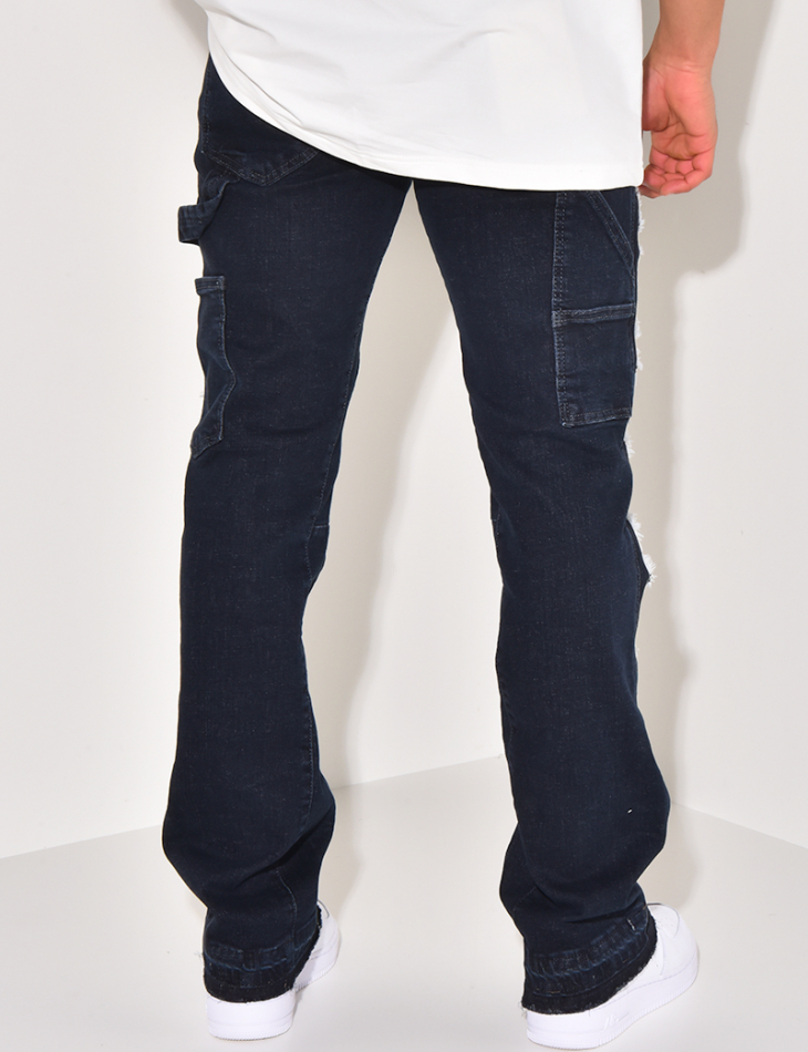 Jeans with yoke and paint stains   Jeans with yoke and paint stains