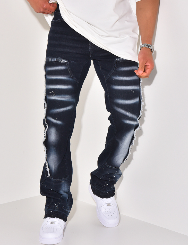 Jeans with yoke and paint stains   Jeans with yoke and paint stains
