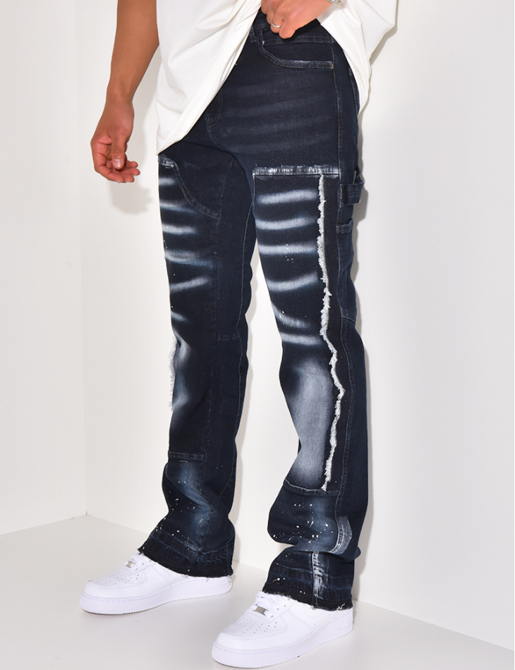Jeans with yoke and paint stains   Jeans with yoke and paint stains