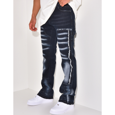 Jeans with yoke and paint stains   Jeans with yoke and paint stains